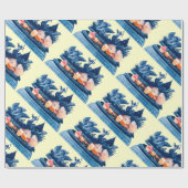 KARAKTER VAN ZWANEN EN BLAUWE BLAUWE BLAUW BEDING CADEAUPAPIER (Vlak)