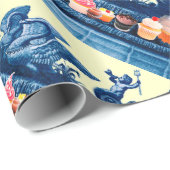 KARAKTER VAN ZWANEN EN BLAUWE BLAUWE BLAUW BEDING CADEAUPAPIER (Rol Hoek)