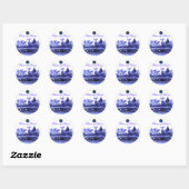 KARAKTER VAN ZWANEN EN BLAUWE BLAUWE BLAUW BEDING RONDE STICKER (Vel)