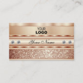 Karakteristiek Roos Gouden Glitter Diamanten en Lo Visitekaartje (Voorkant)