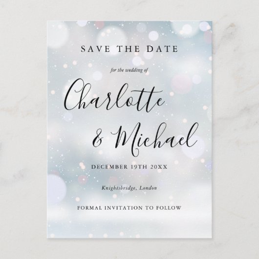 Karakteristieke Winter Vorst Save the Date Briefkaart (Voorkant)