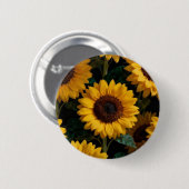 Karakteristieke zonnebloemspeld ronde button 5,7 cm (Voorkant /achterkant)