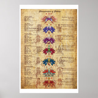 Karakteristieken van Chakras Yoga Art Print