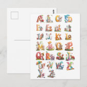 Karakters alfabet letters briefkaart (Voorkant / Achterkant)