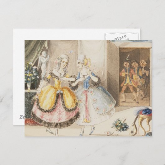 Karakters van 'Cosi fan tutte' van Mozart, 1840 Briefkaart (Voorkant / Achterkant)