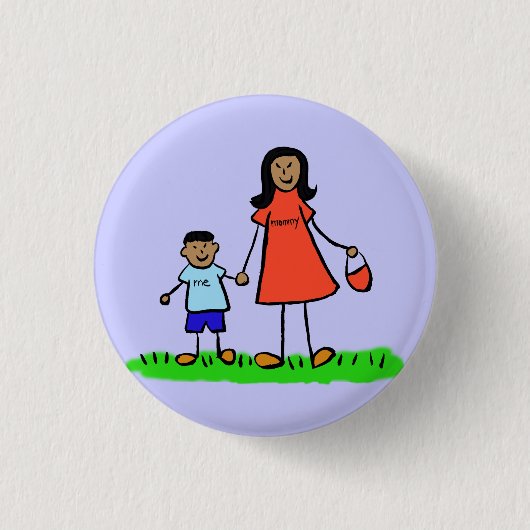 Karakters van de Aangepaste Familie van de Moeder Ronde Button 3,2 Cm (Voorkant)