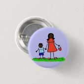 Karakters van de Aangepaste Familie van de Moeder  Ronde Button 3,2 Cm (Voorkant /achterkant)