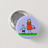Karakters van de Aangepaste Familie van de Moeder Ronde Button 3,2 Cm (Voorkant /achterkant)