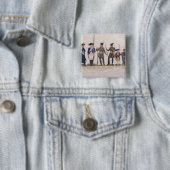 Karakters van de Franse Revolutie Vierkante Button 5,1 Cm (In situ)