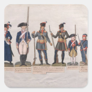 Karakters van de Franse Revolutie Vierkante Sticker