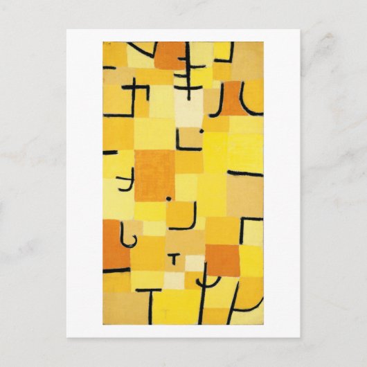 Karakters van het Gele Abstracte Paul Klee Briefkaart (Voorkant)