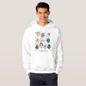 Karakters van tekenafkomst hoodie (Voorkant volledig)