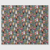 Karakters voor kerstbalken van de voedingskraker - cadeaupapier (Vlak)