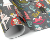 Karakters voor kerstbalken van de voedingskraker - cadeaupapier (Rol Hoek)