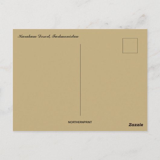 Karakum Desert in Turkmenistan Briefkaart (Achterkant)