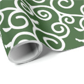 Karakusa Japans winnend Plant groen patroon Cadeaupapier (Rol Hoek)