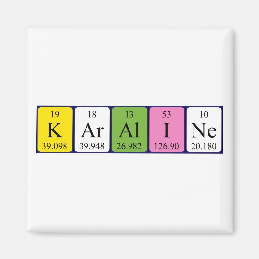 Karaline periodieke tabelnaam magnet (Voorkant)