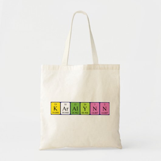 Karalynn periodieke handelsnaam canvas tas (Voorkant)
