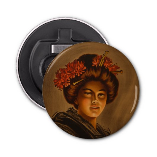 Karama: Japanse Romance Geisha-actrice Button Flesopener (Voorkant)