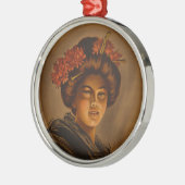 Karama: Japanse Romance Geisha-actrice Metalen Ornament (Links)