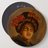 Karama: Japanse Romance Geisha-actrice Ronde Button 6,0 Cm (Voorkant /achterkant)