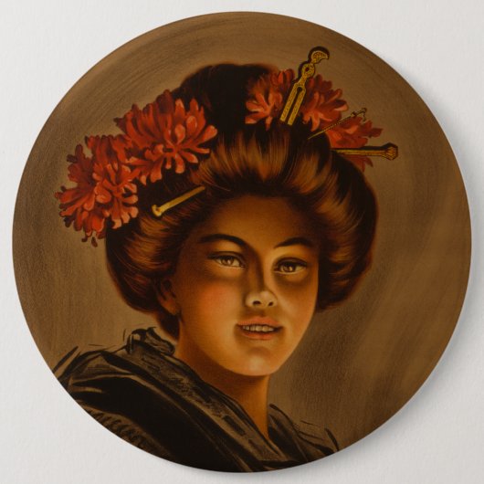 Karama: Japanse Romance Geisha-actrice Ronde Button 6,0 Cm (Voorkant)