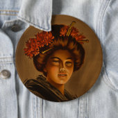 Karama: Japanse Romance Geisha-actrice Ronde Button 6,0 Cm (In situ)