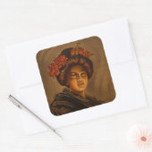 Karama: Japanse Romance Geisha-actrice Vierkante Sticker (Envelop)