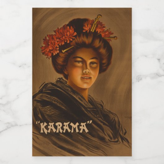 Karama: Japanse Romance Geisha-actrice Voedselcontainer Etiket (Enkel label)