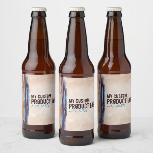 Karamel & Blauw Borstelslag Productlabel Bier Etiket (Flessen)