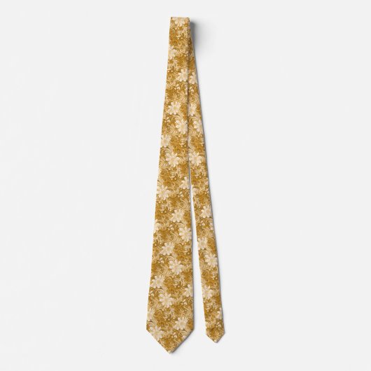 Karamel Bloem Batik Stropdas (Voorkant)