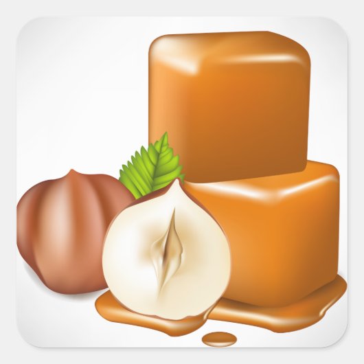 Karamel blokjes Stickers (Voorkant)