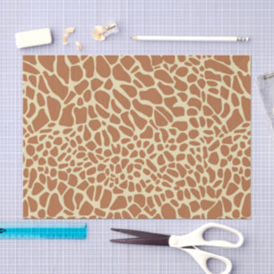 Karamel Bruine Beige Giraffe Dierprint Decoupage Tissuepapier