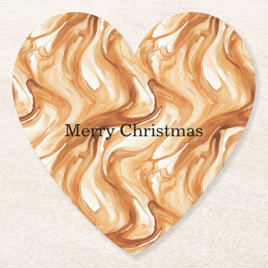 Karamel Carmel Snoepkrullen Kerstmis Kartonnen Onderzetters (Voorkant)