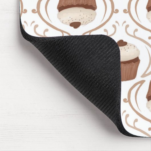 Karamel Chocolate Cupcake Mousepad, gezouten Muismat (Hoek)