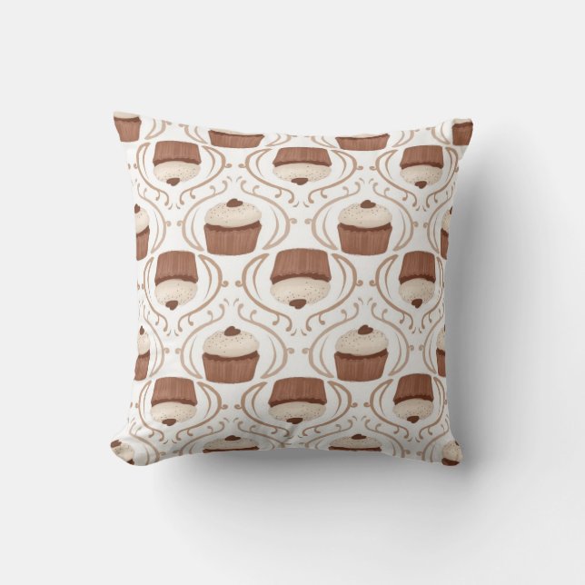Karamel Chocolate Cupcake Pillow, gezouten Kussen (Voorkant)