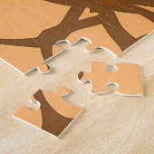 Karamel Crème Marokkaans Rasterpatroon Legpuzzel (Zijkant)