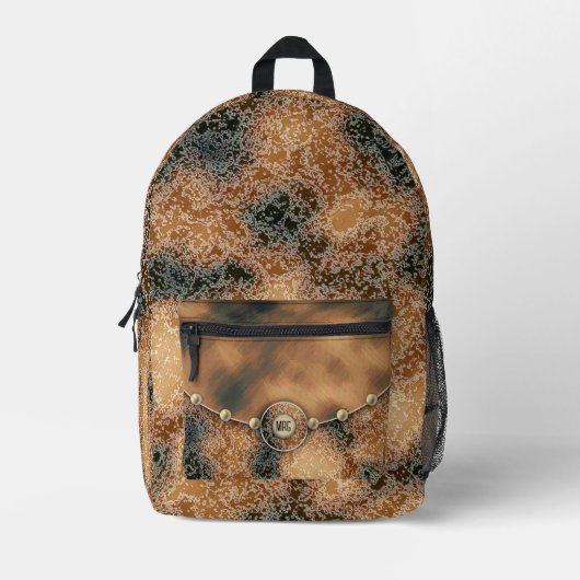 Karamel en chocolade bruin print gesneden naaizak bedrukte rugzak (Voorkant)