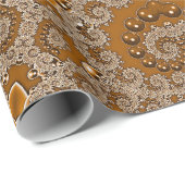 Karamel Fractal Kantwerk Cadeaupapier (Rol Hoek)
