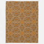 Karamel Fractal Kantwerk Fleece Deken (Voorkant)
