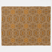 Karamel Fractal Kantwerk Fleece Deken (Voorkant (Horizontaal))