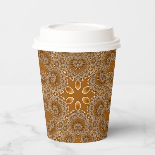 Karamel Fractal Kantwerk Papieren Bekers (Links)