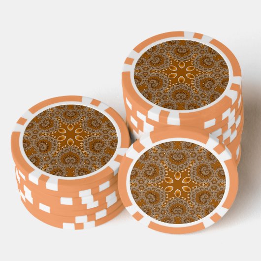 Karamel Fractal Kantwerk Poker Chips (Opstapeling)