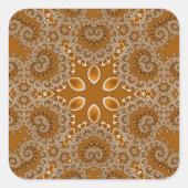 Karamel Fractal Kantwerk Vierkante Sticker (Voorkant)