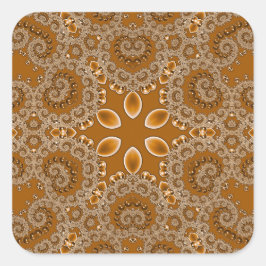 Karamel Fractal Kantwerk Vierkante Sticker