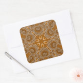 Karamel Fractal Kantwerk Vierkante Sticker (Envelop)