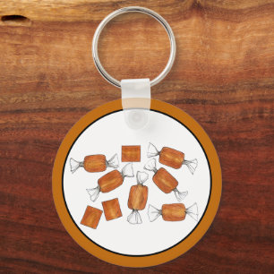 Karamel Snoep Sweet Tooth Food Illustratie Sleutelhanger
