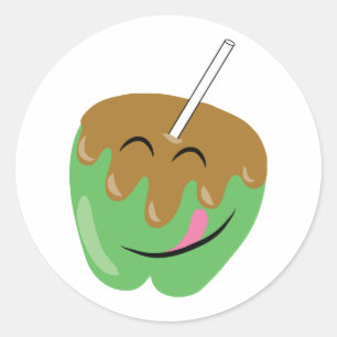 karamelappel ronde sticker