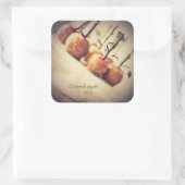 karamelappel vierkante sticker (Tas)