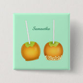 karamelappelen vierkante button 5,1 cm (Voorkant)